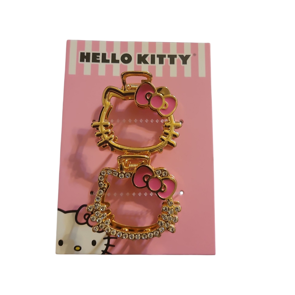 Hello Kitty Gold and Pink Hair Clips